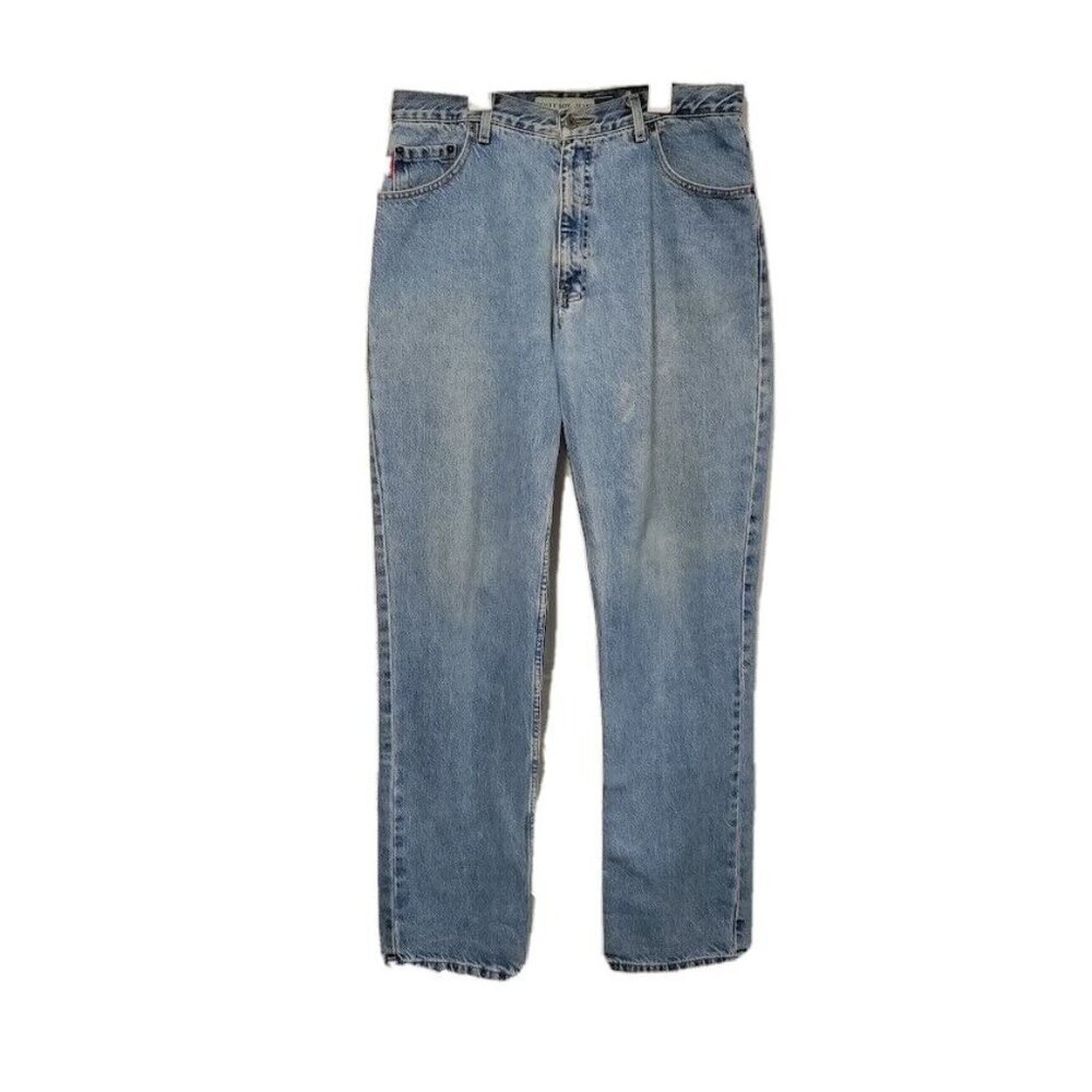 Vintage 80's Bugle Boy 750 Denim Straight leg Y2K Blue Dad Jeans Men's 34/34